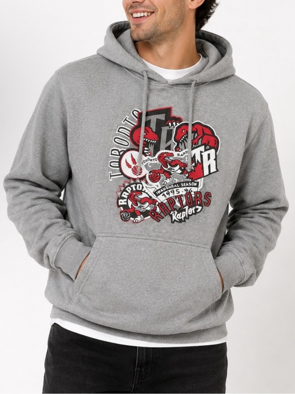 Mitchell & Ness Toronto Raptors Retro Dino Graphic Hoodie Medium M